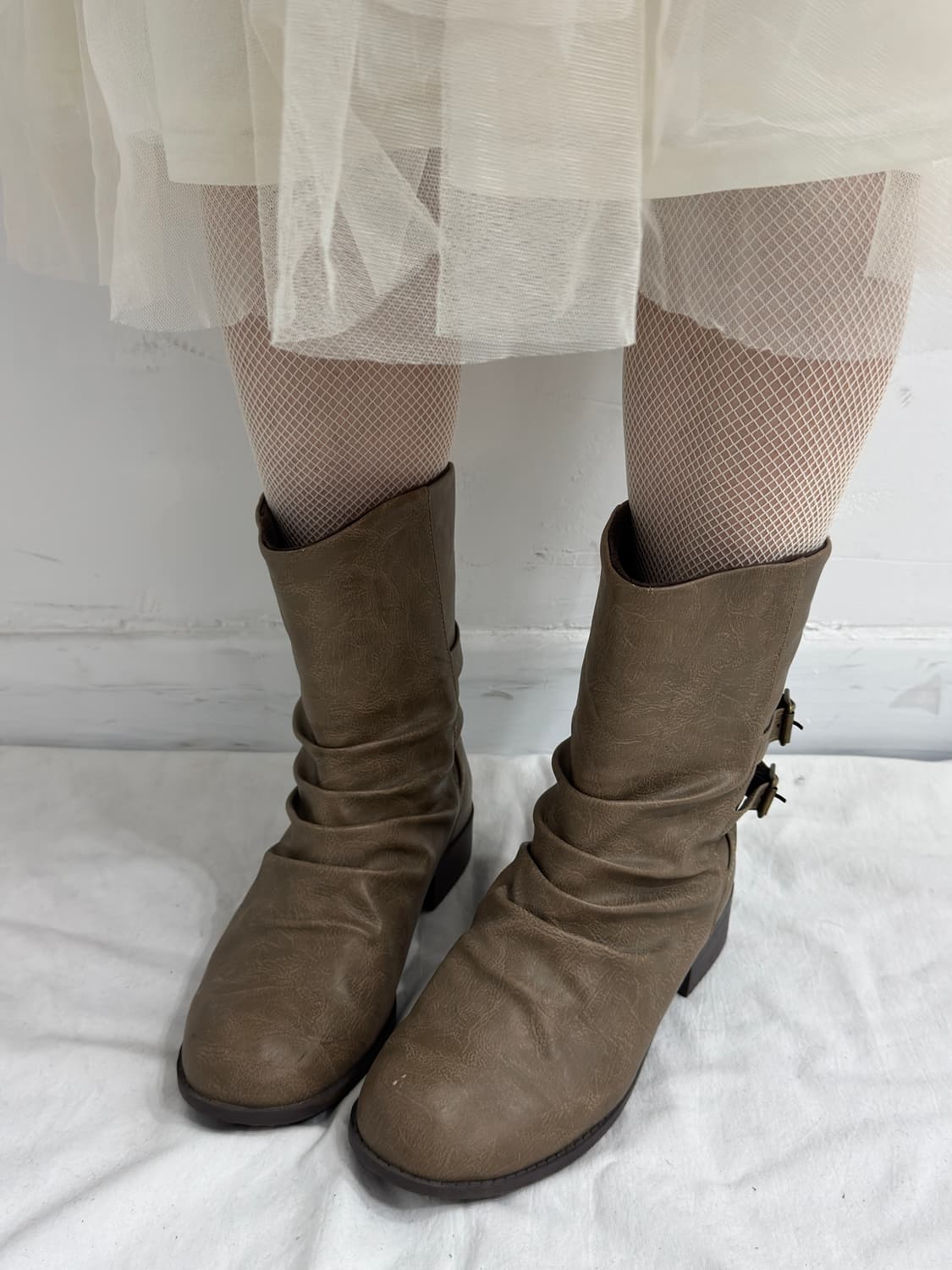shirring leather boots 상품이미지5