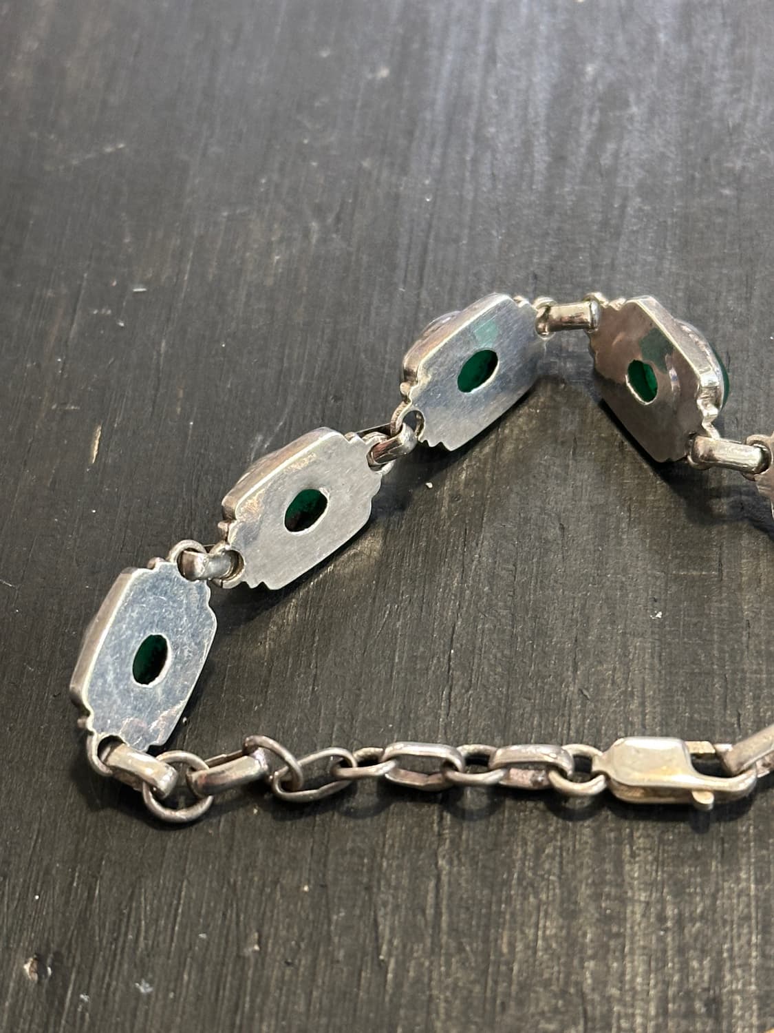 Vintage Green Quartz 925Silver Bracelet 상품이미지2