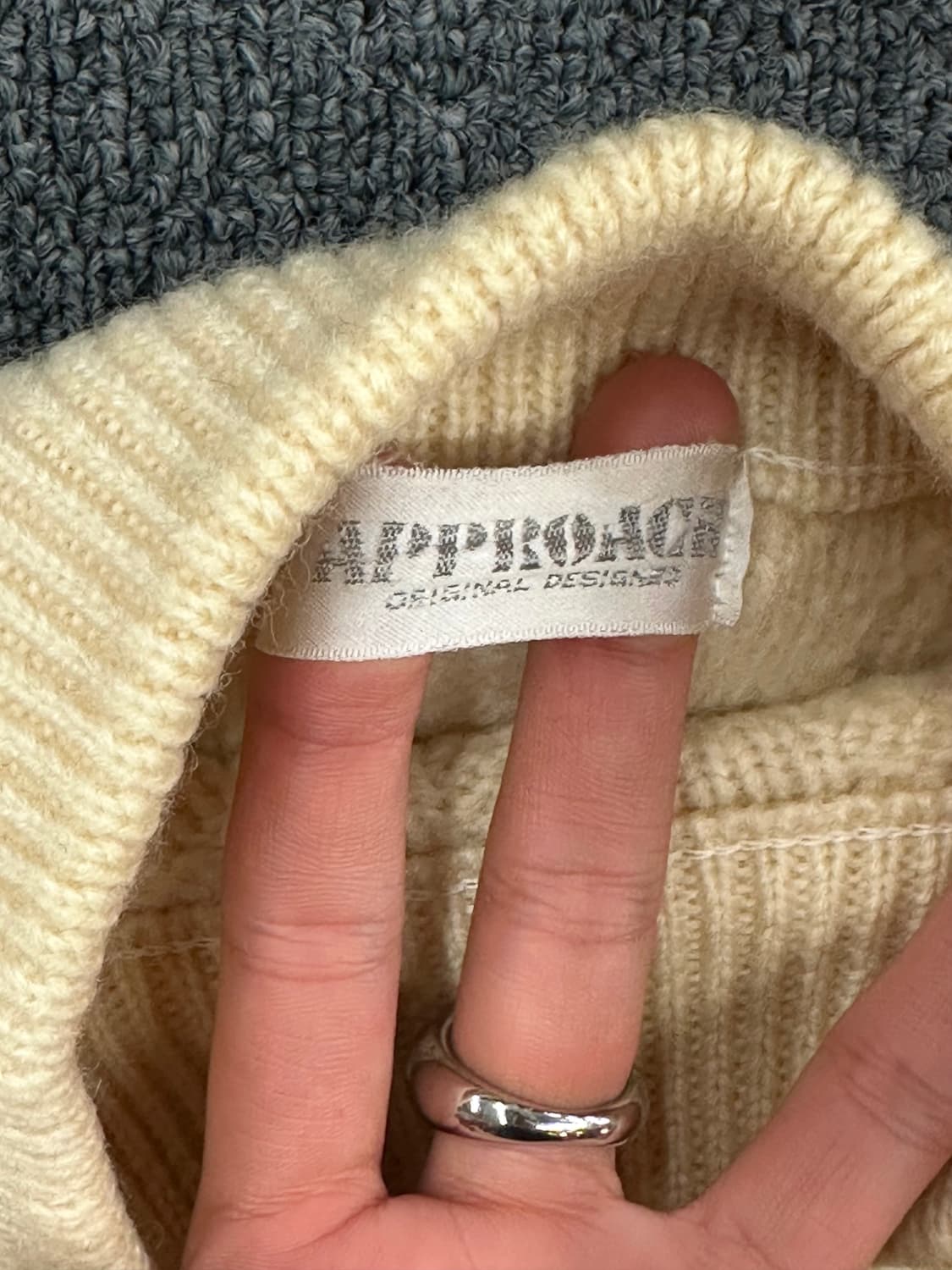 OS)Japanese vintage 여성 아이보리 케이블 니트 스웨터 상품이미지2