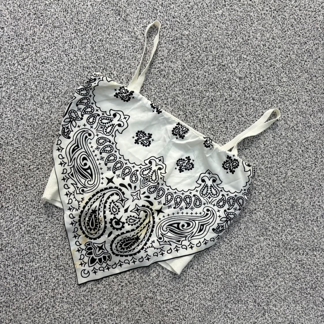 실측 페이즐리 반다나 끈나시 크롭탑 0416J 상품이미지1