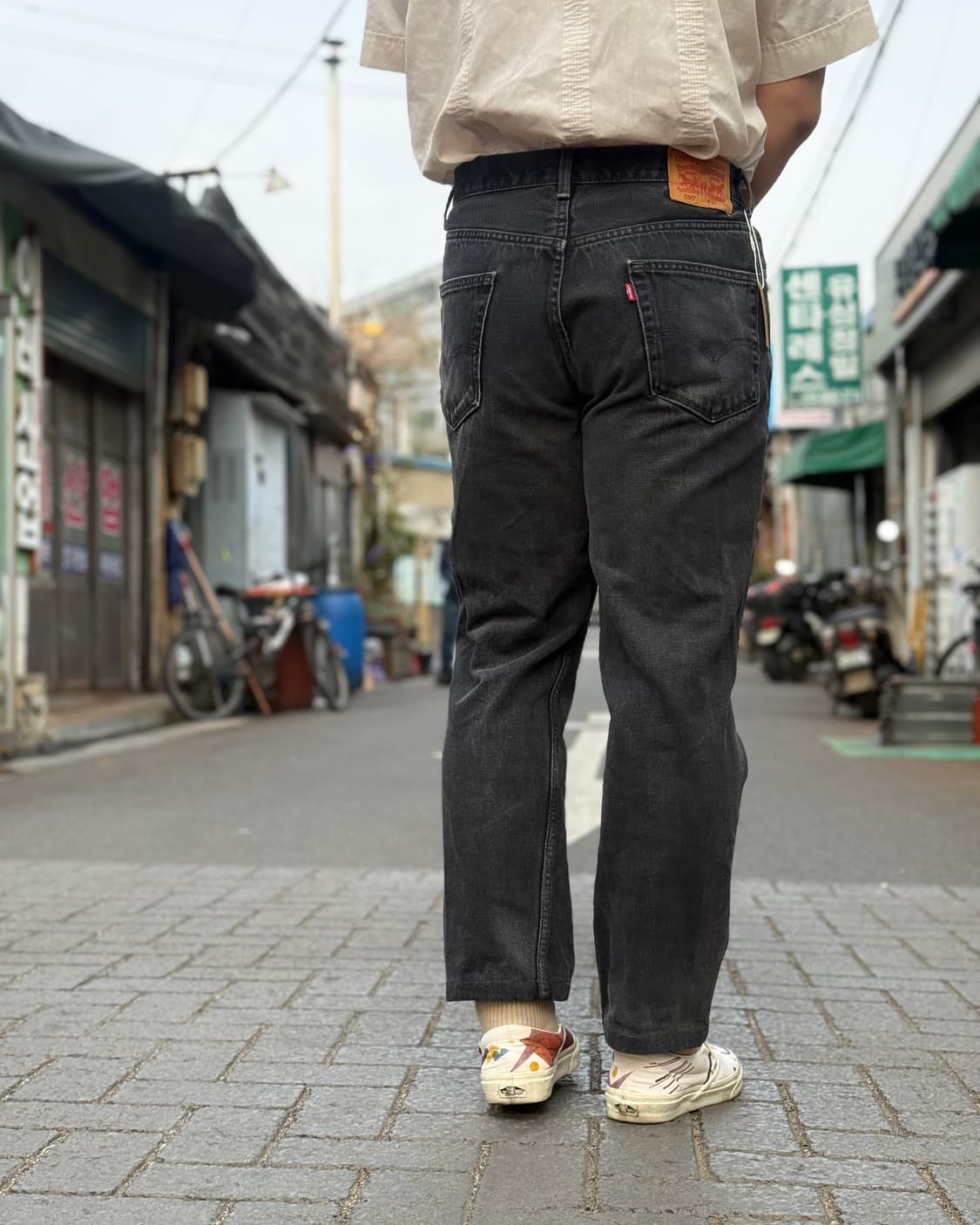 리바이스 550 릴렉스핏 블랙 데님 팬츠 34 상품이미지8