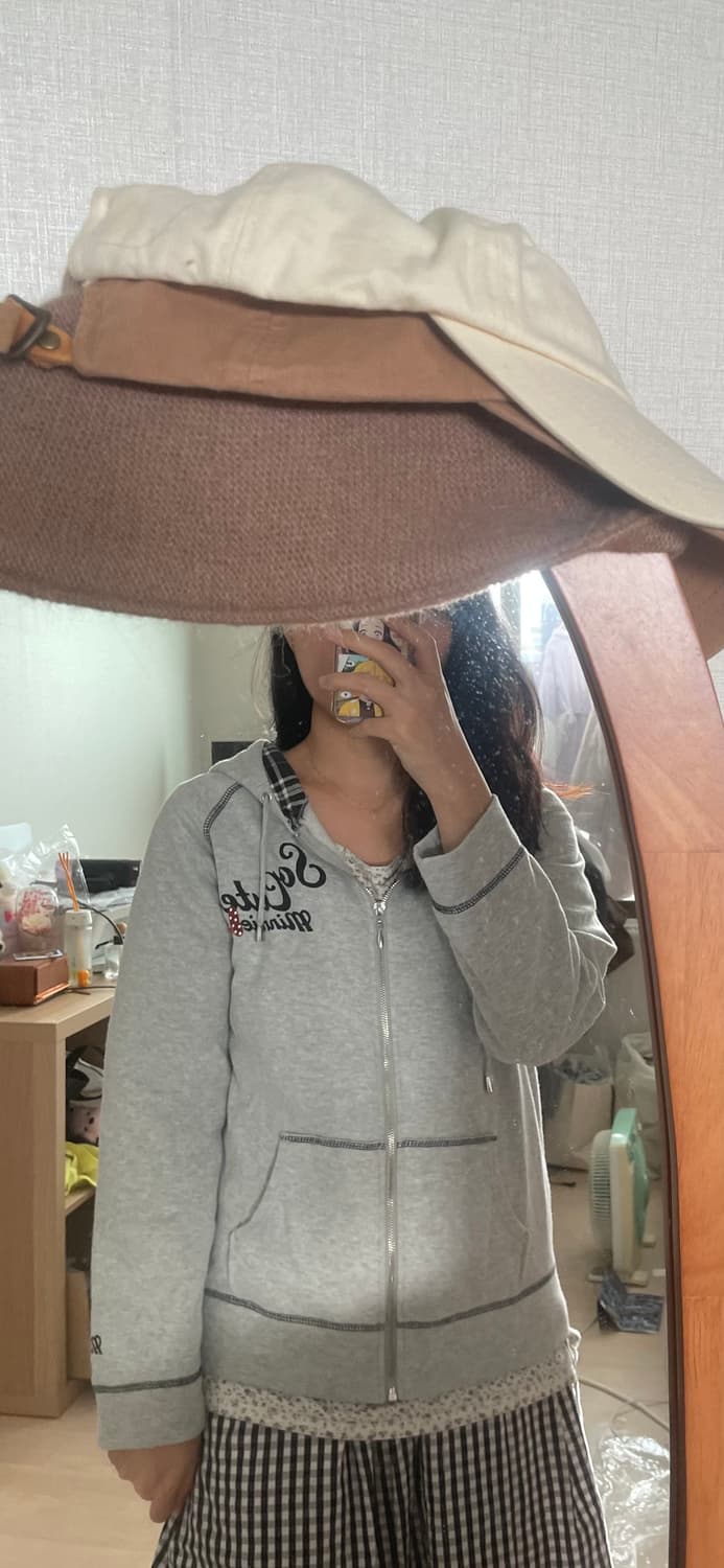 모리걸 미키 체크 후드집업 상품이미지6