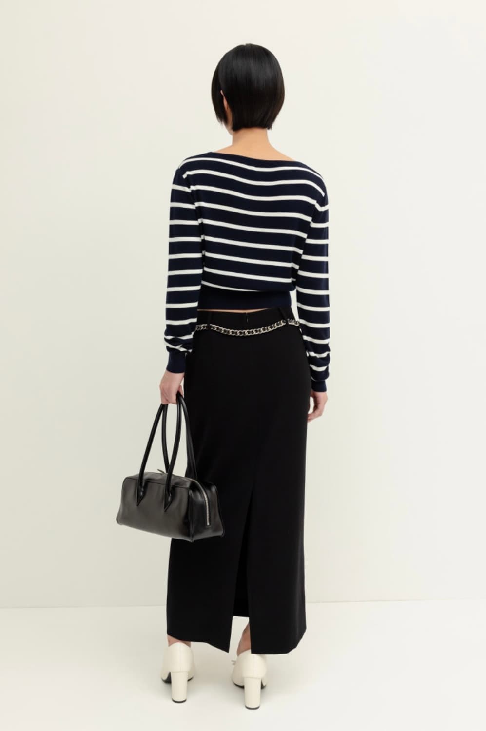 오르 실크 블랜드 풀오버 네이비 M 상품이미지3