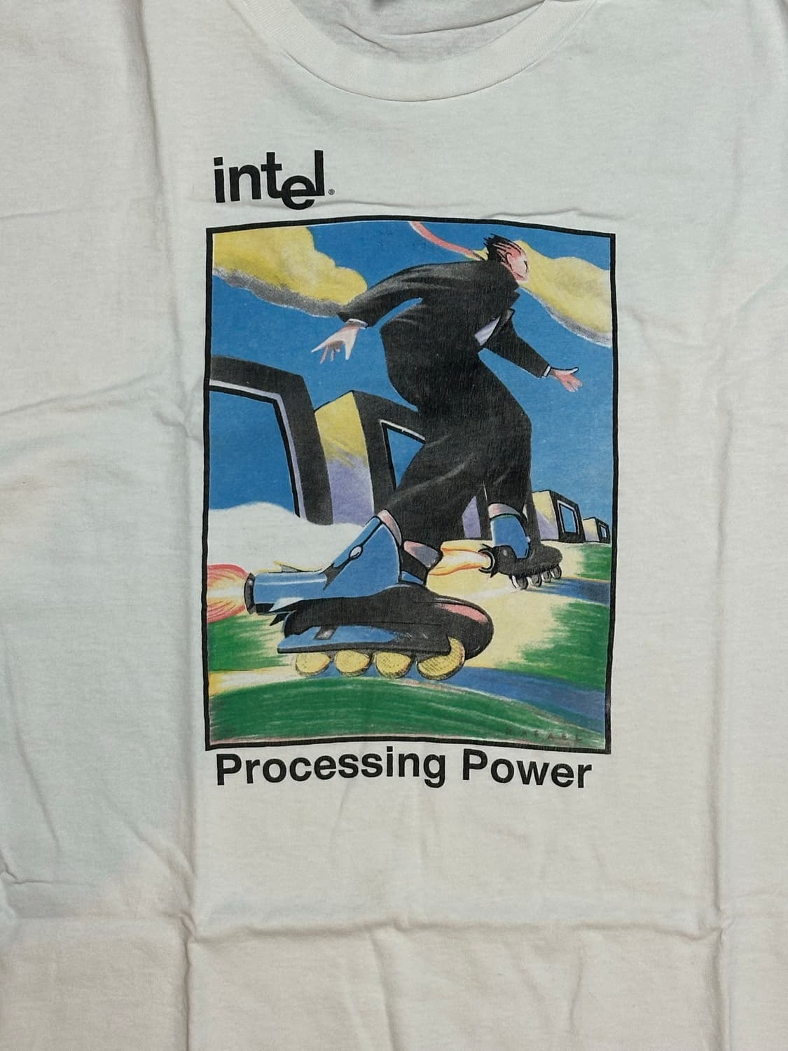 빈티지 티셔츠 hanes 헤인즈 intel 인텔 빅테크 XL 상품이미지1