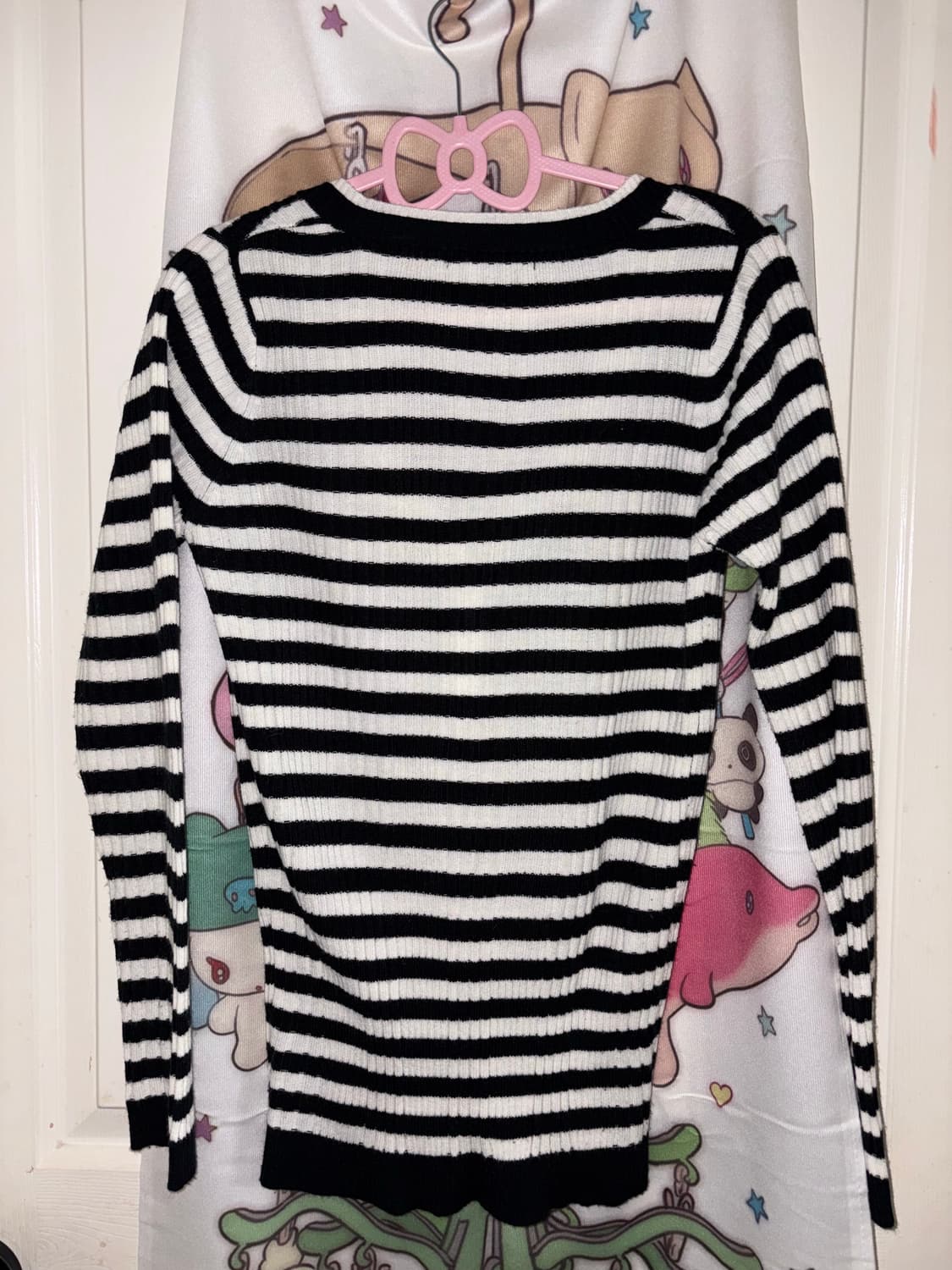 빈티지 스트라이프 골지 티셔츠 갸루 y2k 상품이미지3