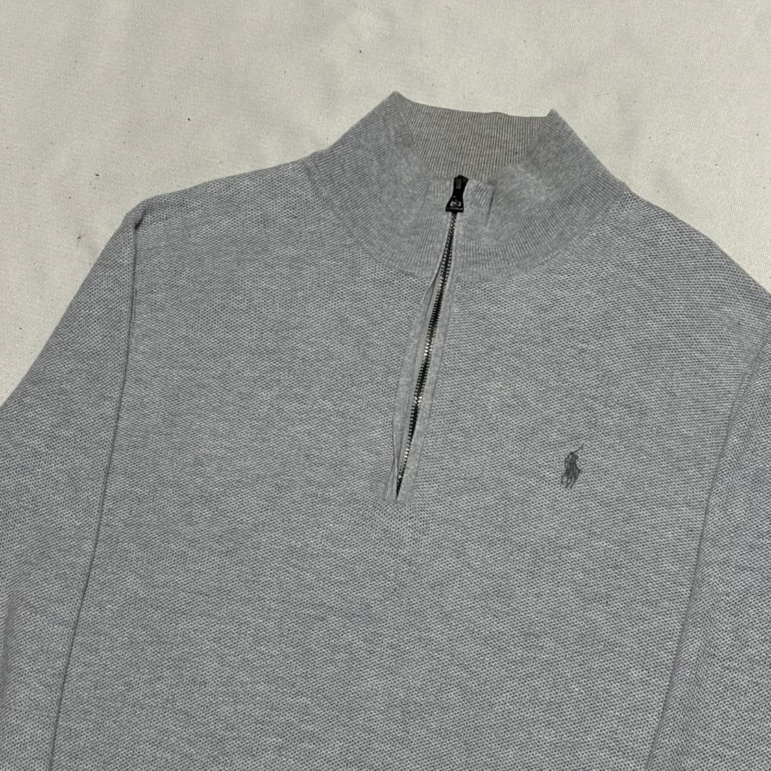 L 폴로랄프로렌 그레이 반집업 코튼 니트 상품이미지1