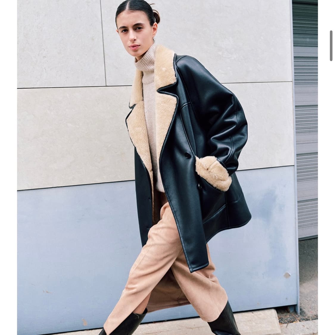 루에브르 레더 시어링자켓 상품이미지1