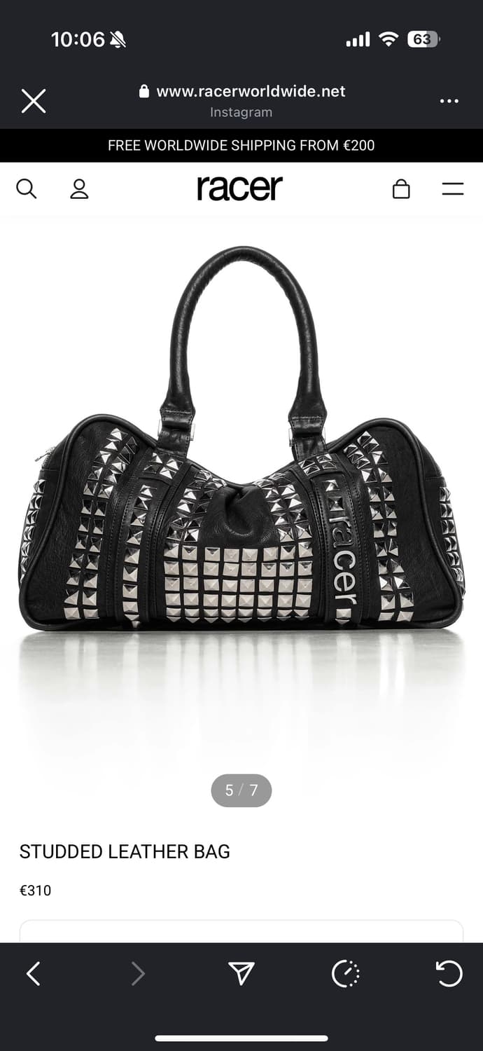 racerworldwide 스터드 레더 백 가방 상품이미지1