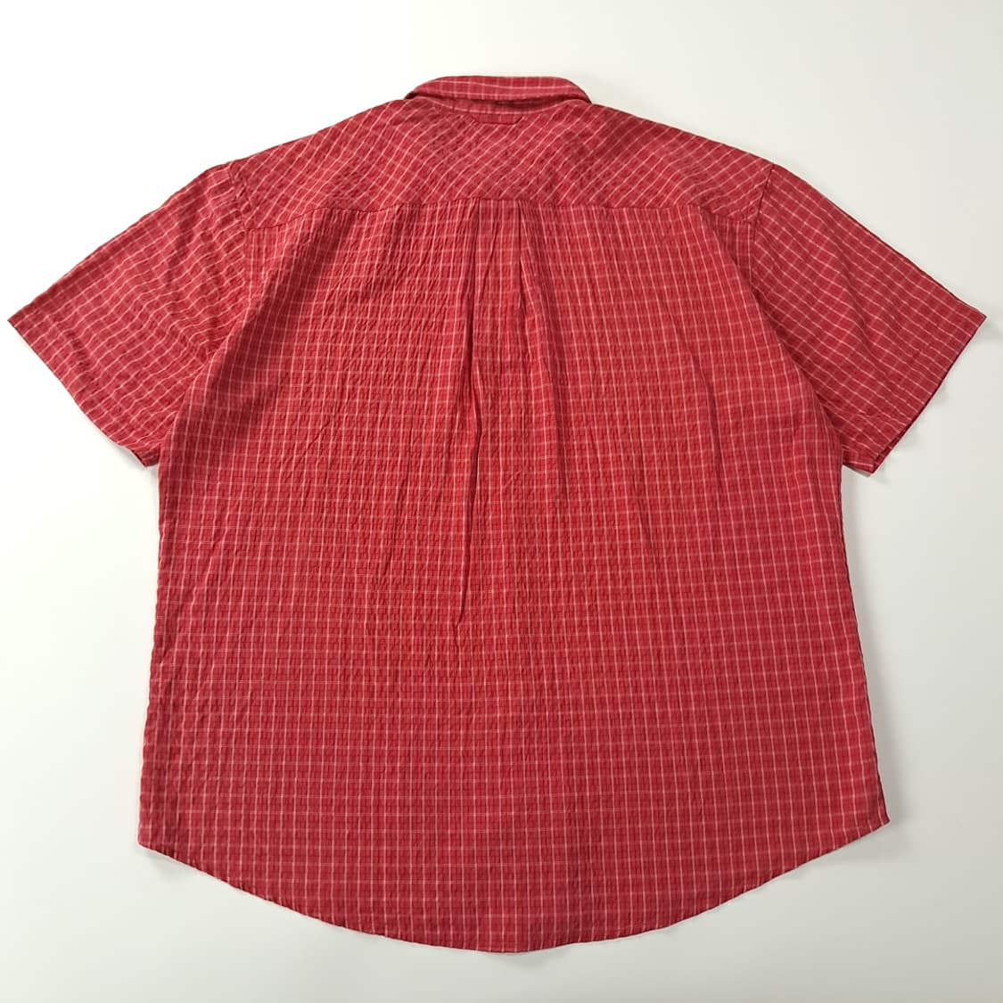 CJ106 XL 타미힐피거 90s 시어서커 레드 그리드체크 반팔 셔츠  상품이미지6