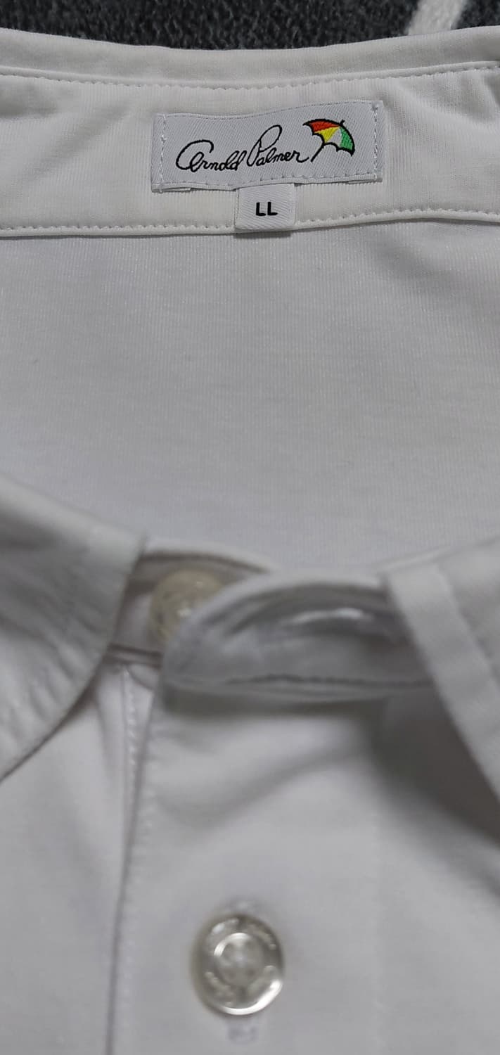 [LL] 아놀드 파마 남성 자수 로고 반팔 폴로 셔츠 (화이트) 상품이미지4