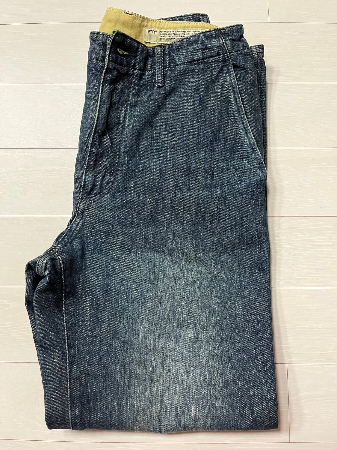 [POTTERY] 원워시드 와이드 데님 Mid Indigo _1 size 상품이미지4