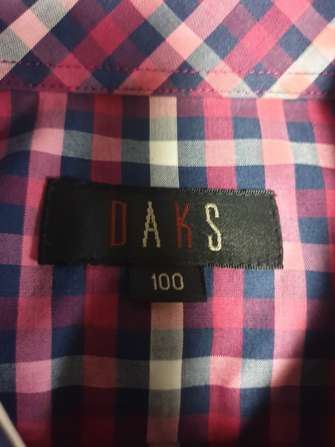 (빈티지) 닥스 레터링 로고자수 클래식체크 반팔 셔츠 (100) 상품이미지3