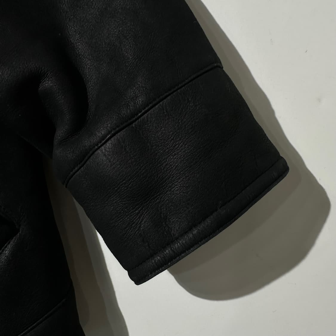 갤럭시 램스킨 시어링 싱글 무스탕 자켓 블랙 상품이미지5