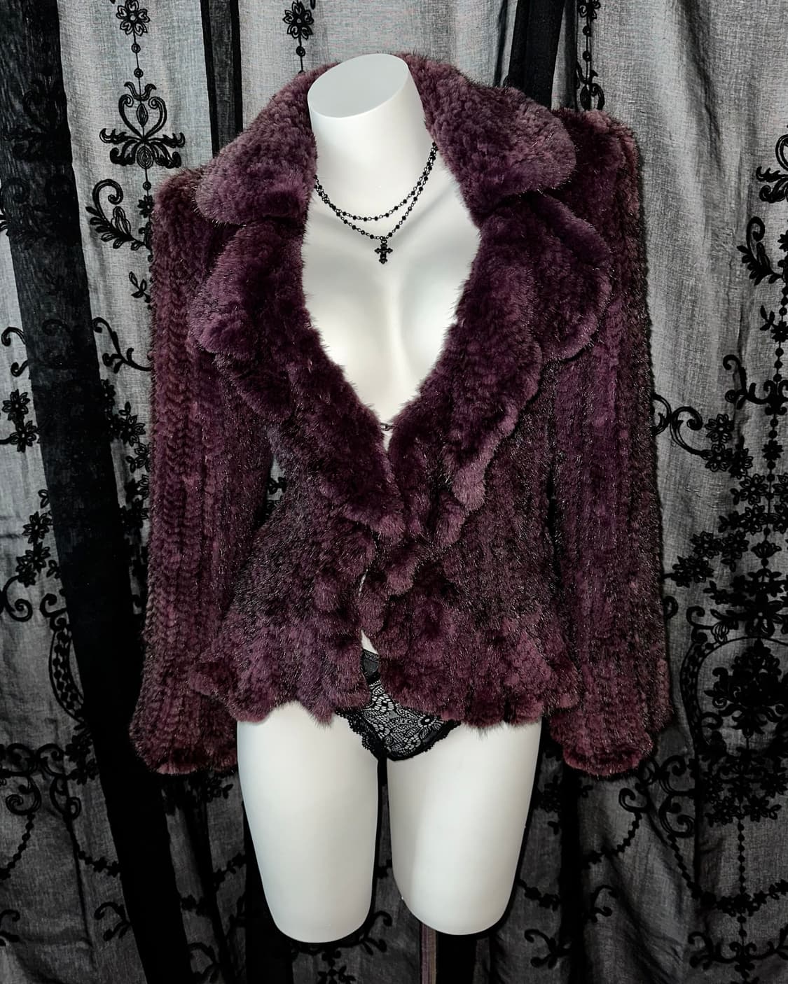 purple mink fur jacket 상품이미지2