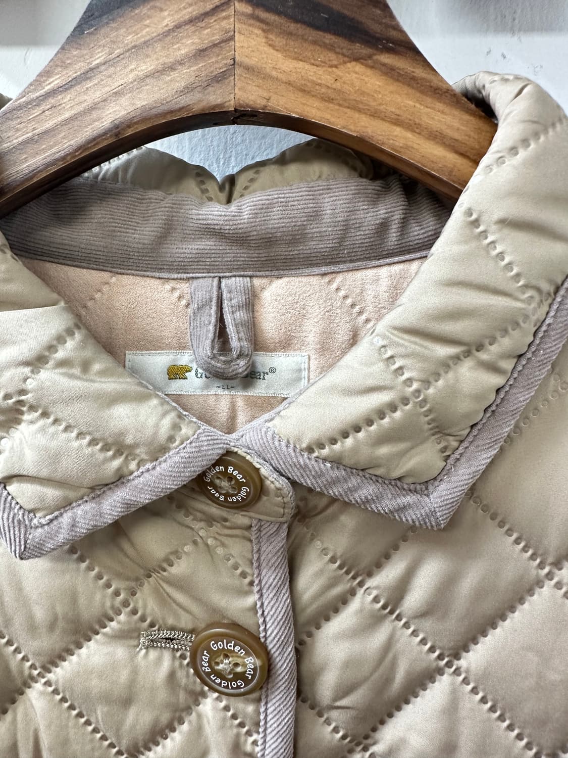일본빈티지 골든베어 Golden Bear 베이지 안감 스웨이드퀼팅 자켓 상품이미지4