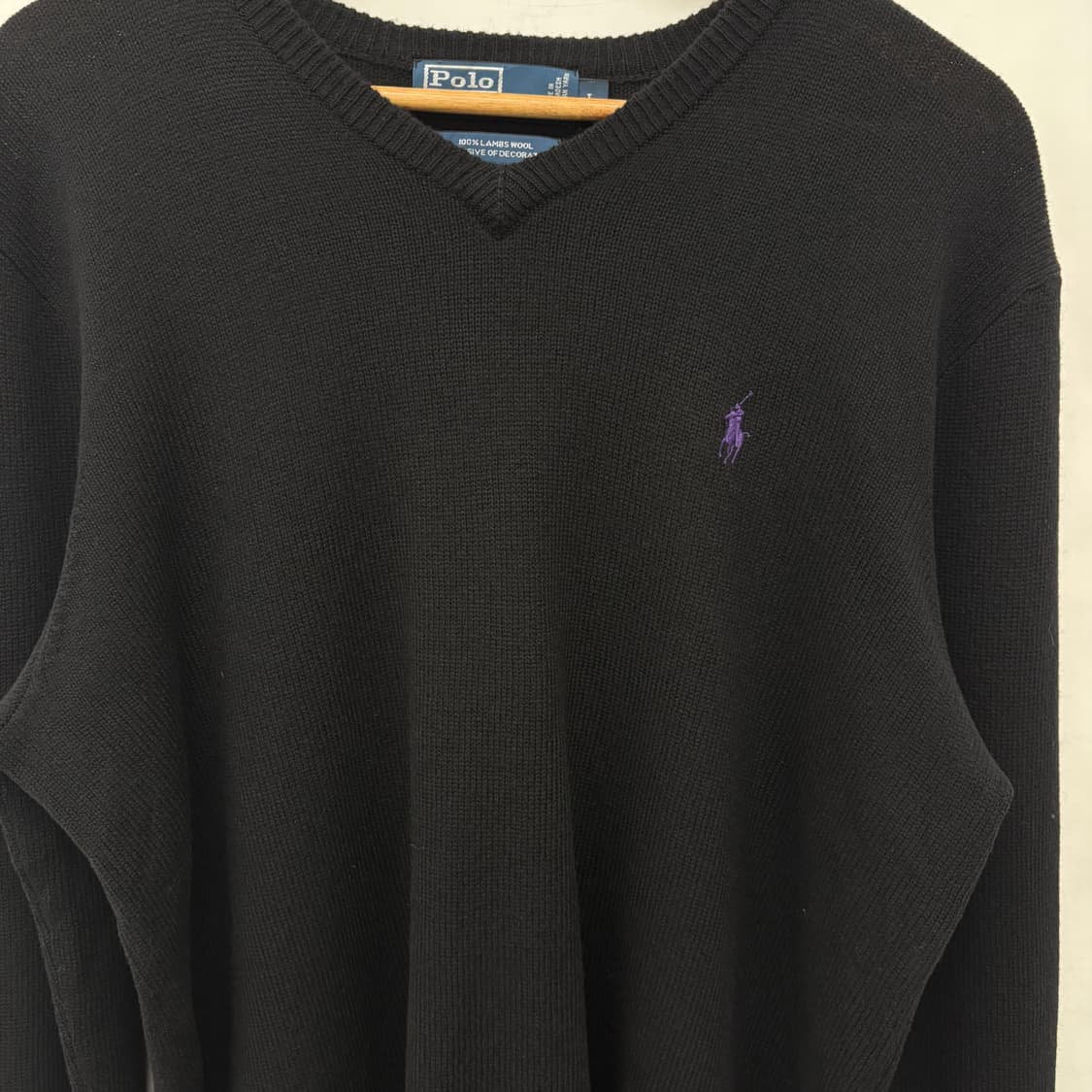 폴로 랄프로렌 브이넥 니트 블랙 여/L 상품이미지2