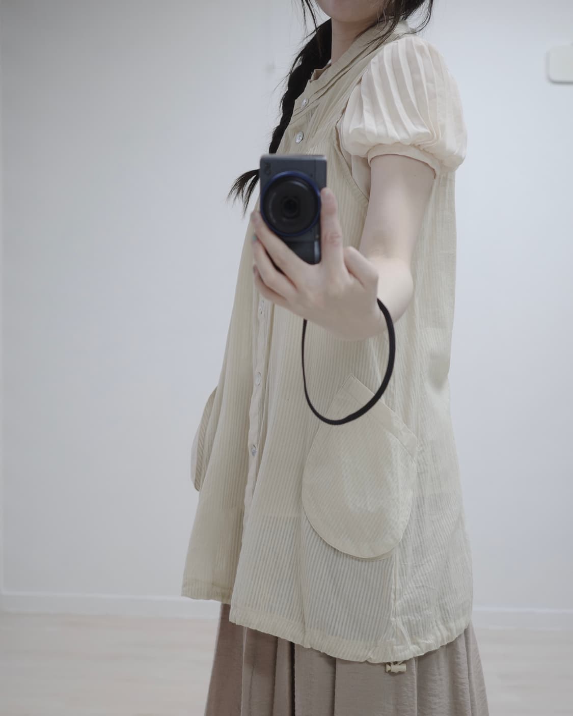 Justwave sand beige vest one-piece 상품이미지6