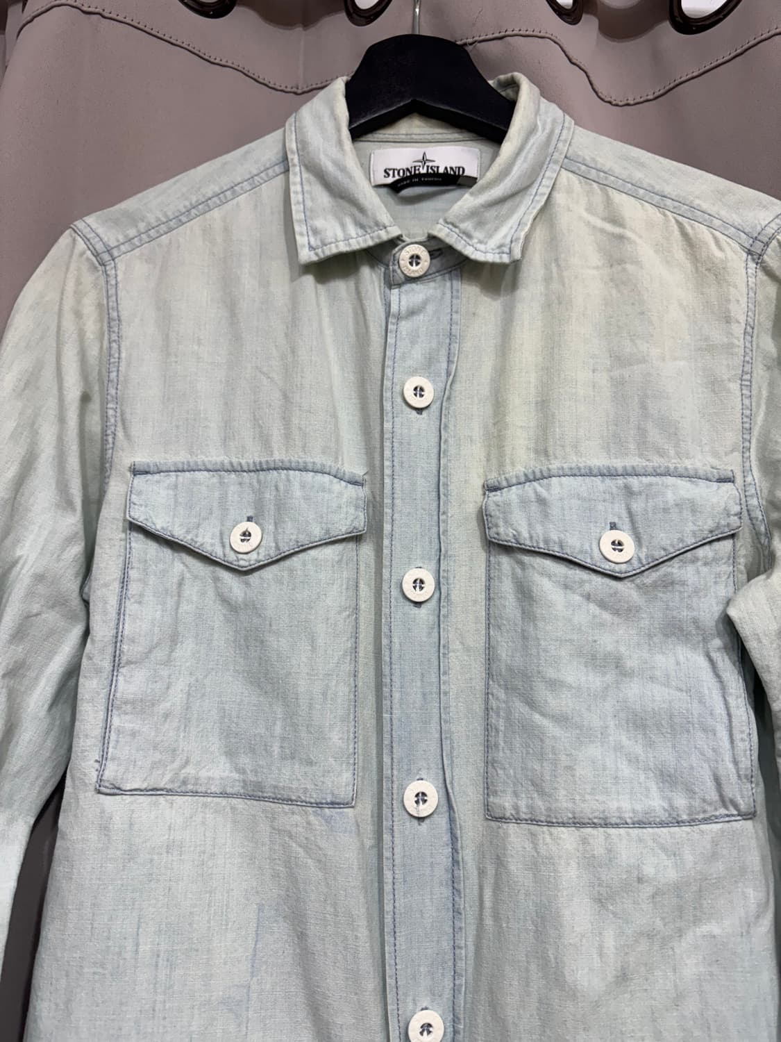 스톤아일랜드 데님 포켓 셔츠 S사이즈 상품이미지4