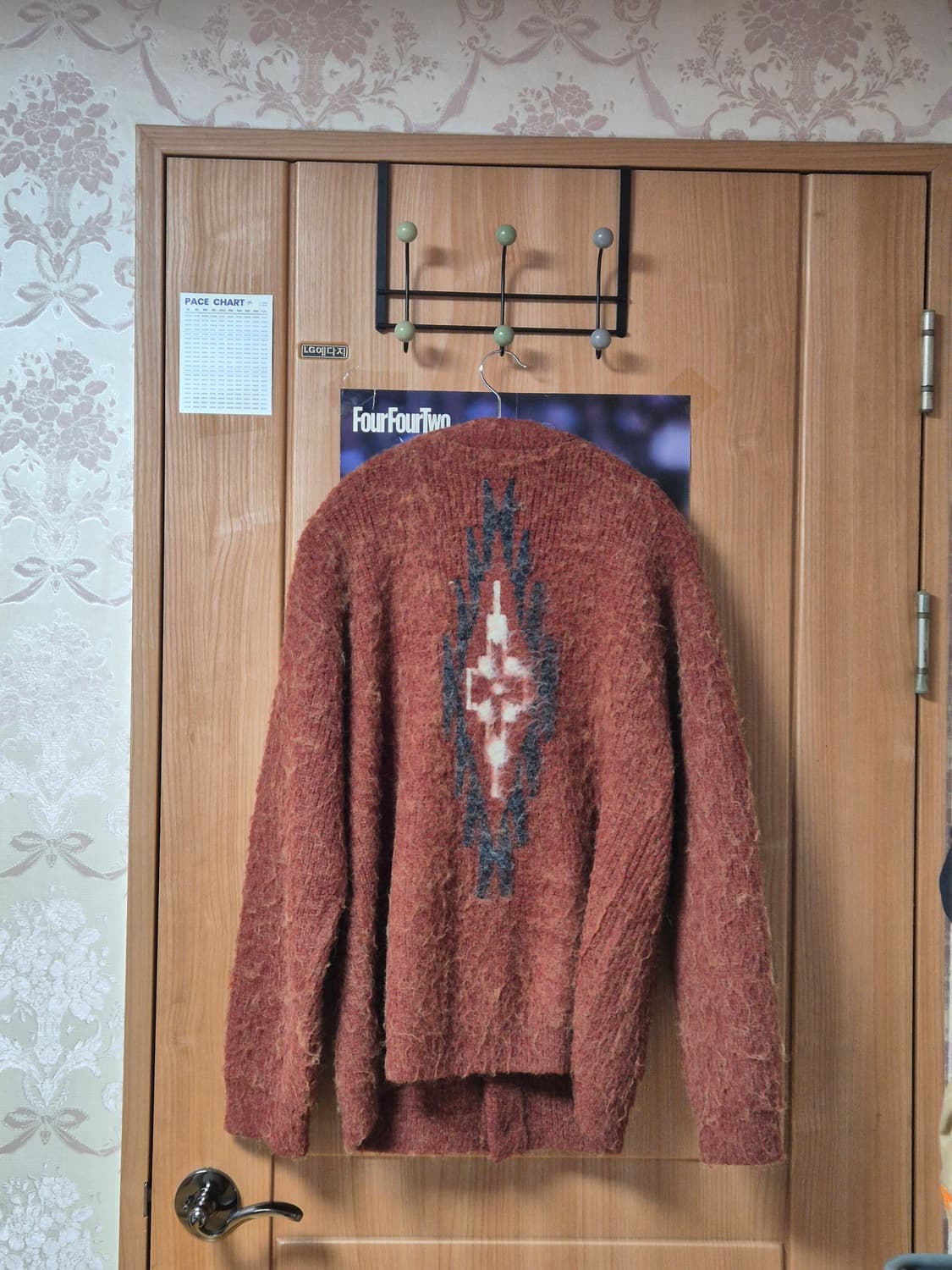 케이엔드 치마요 (나바호) 패턴 브러쉬 가디건 M 브릭 상품이미지2