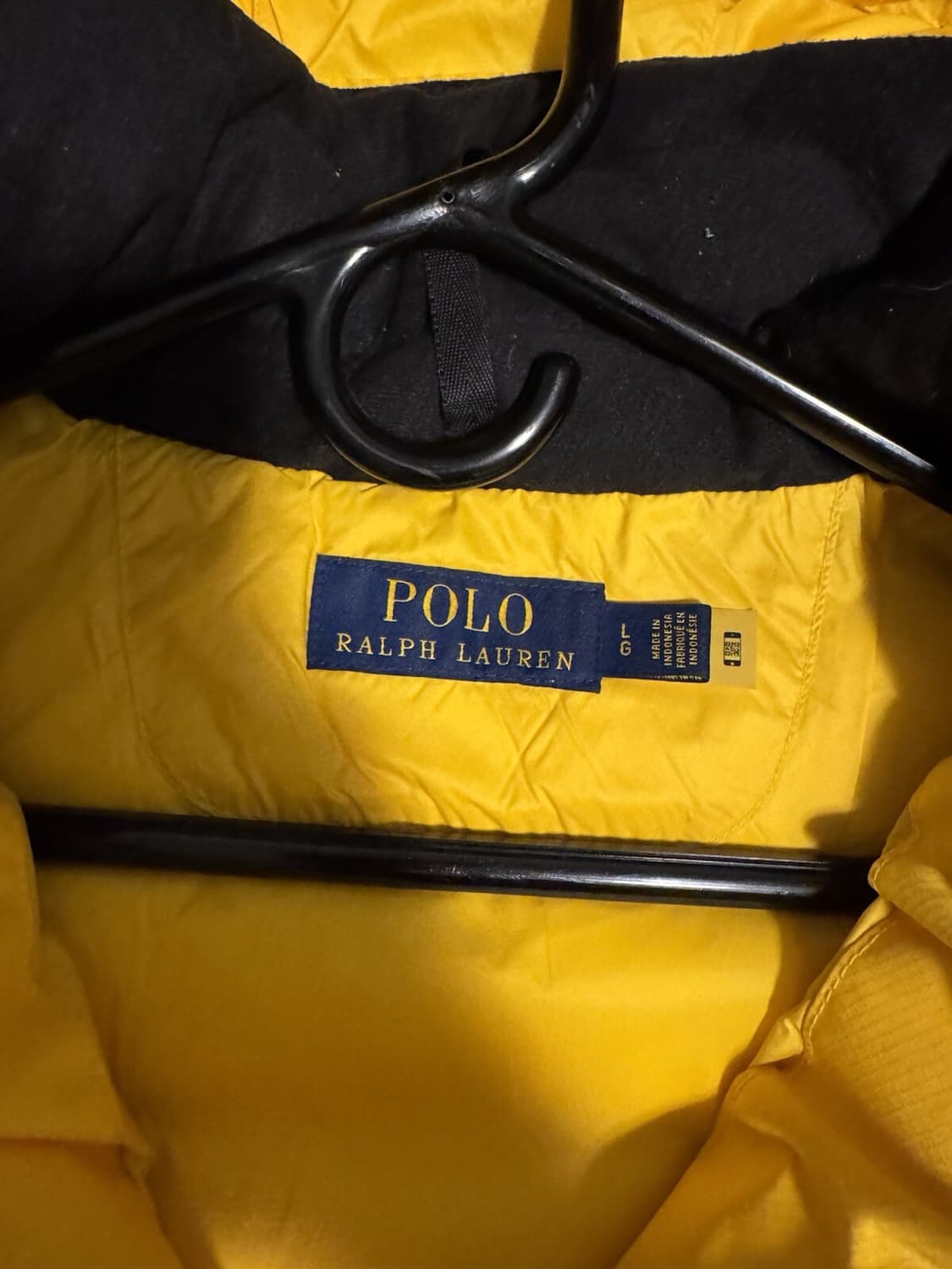 폴로 랄프 로렌 빅 포니 후디 패딩 옐로우 블랙 상품이미지2
