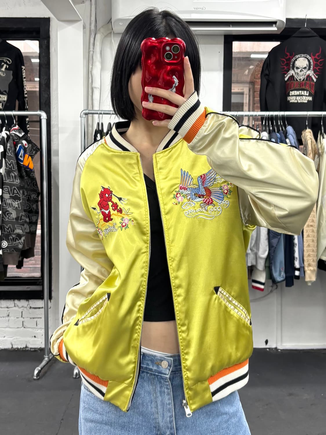 JPN 테드맨 리버시블 벨벳 스카잔 상품이미지6