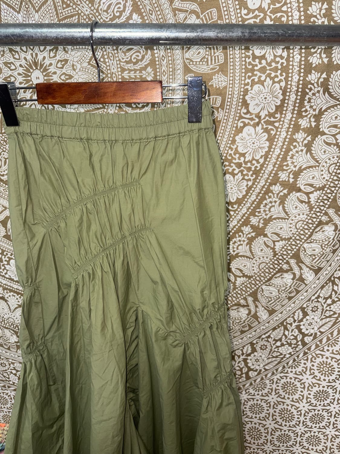 빈티지 여성 밴딩 셔링 디테일 롱 스커트  상품이미지4