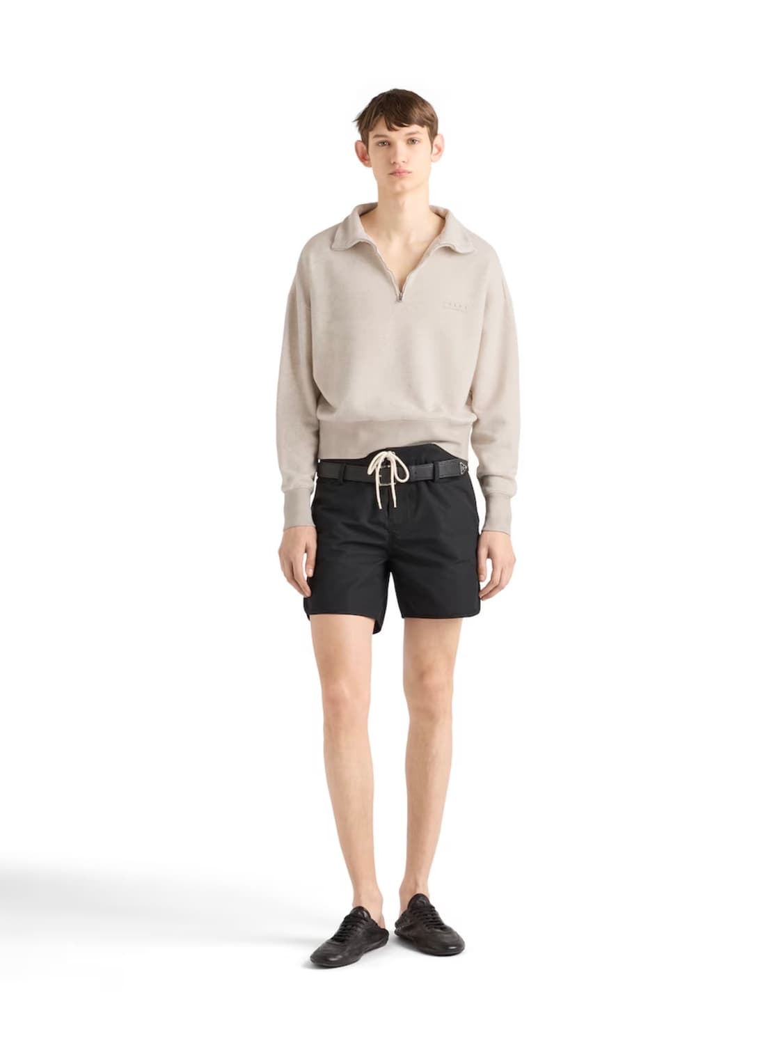 프라다 하이넥 하프집업 맨투맨 아이보리(L) 상품이미지2