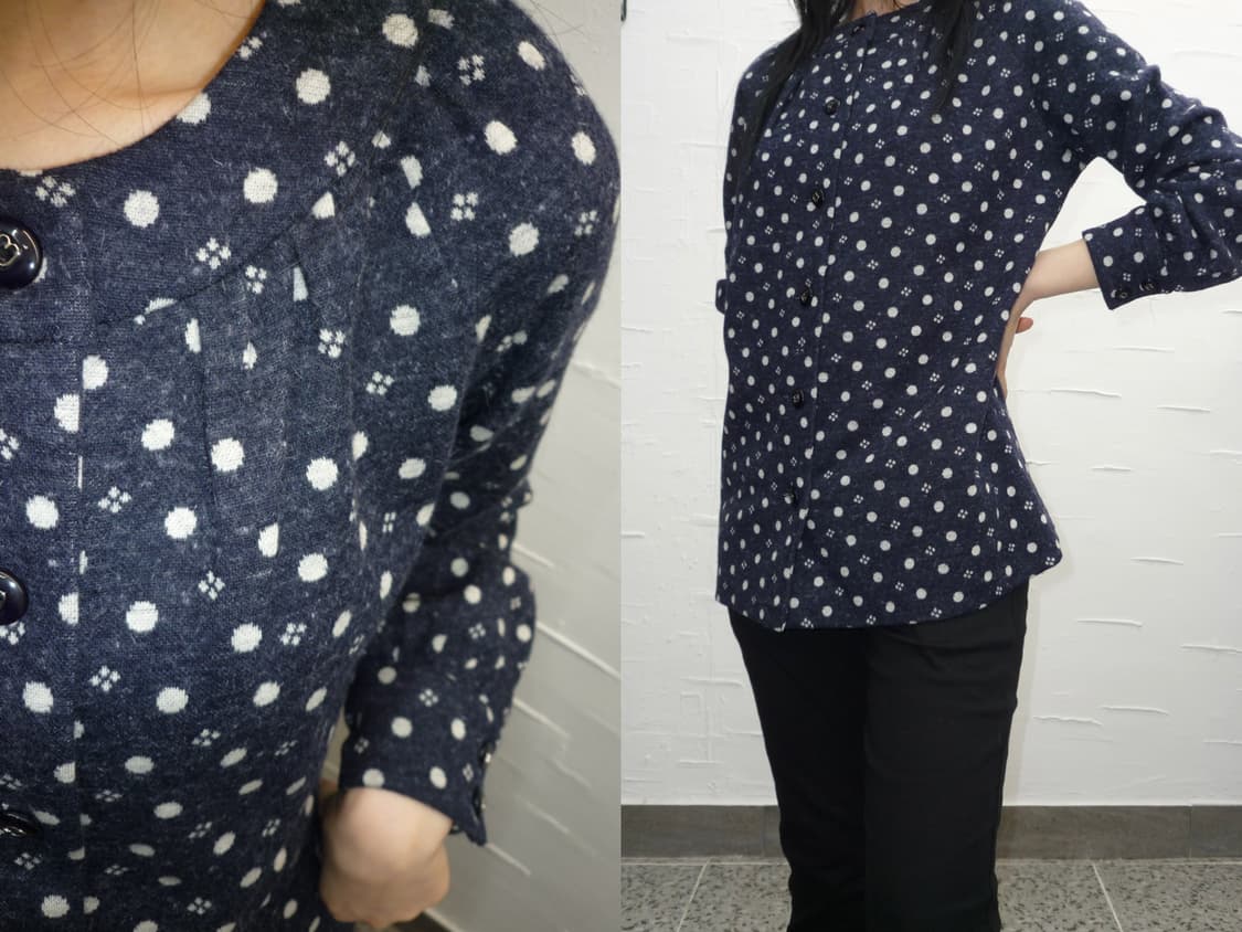 dot navy wool jacket 상품이미지4