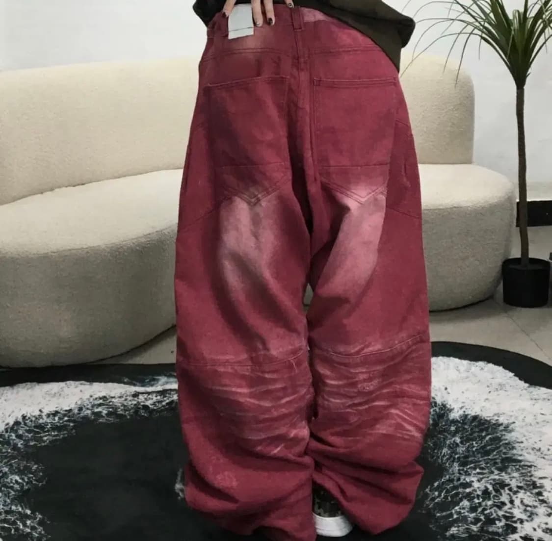빈티지 워싱 핑크 데님 상품이미지2