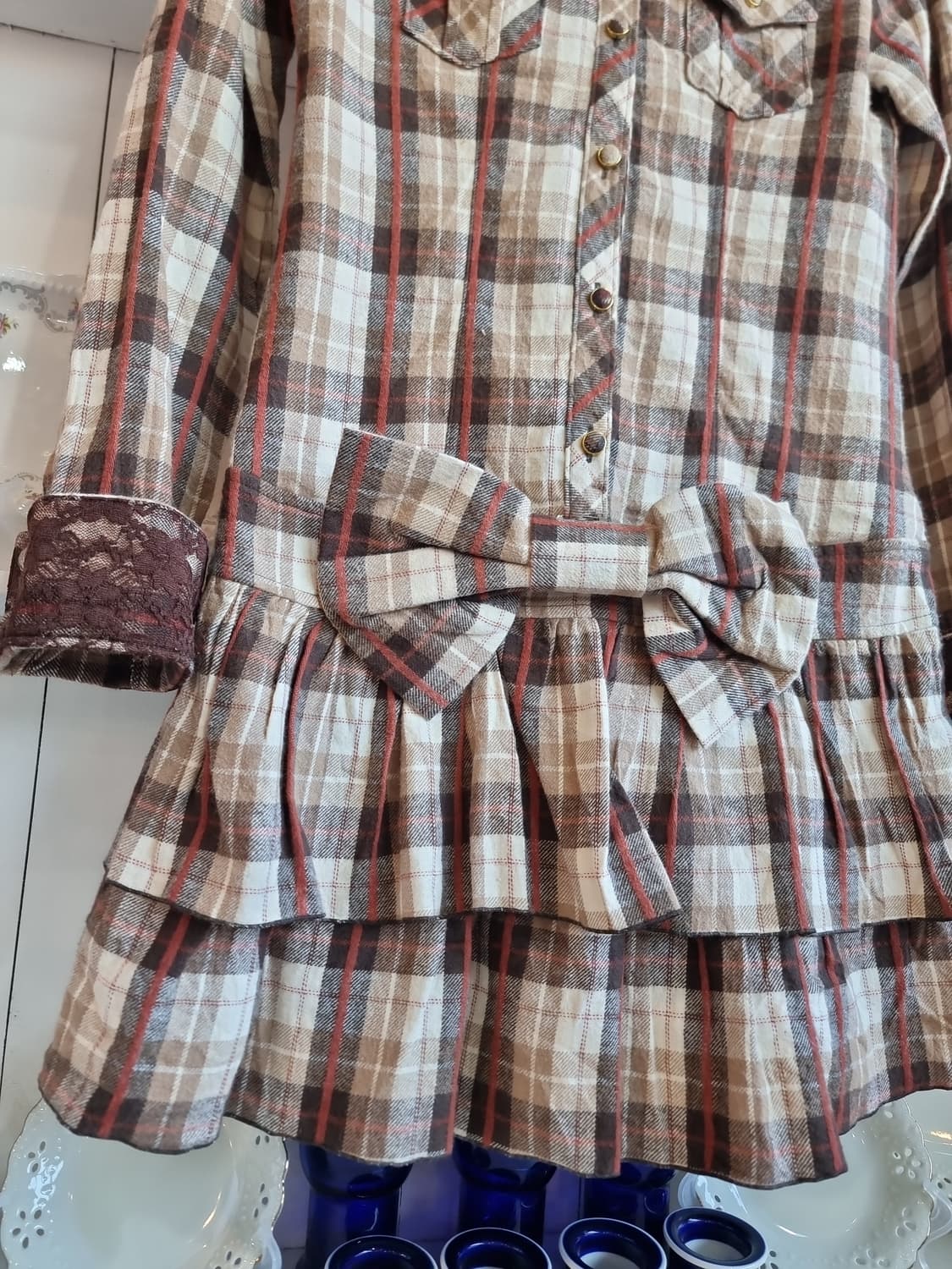 리즈리사초코무드 체크리본원피스 상품이미지2