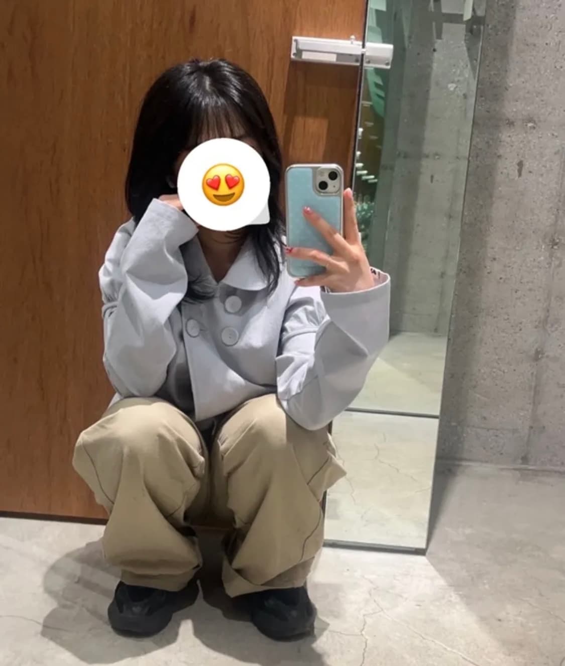 새상품) 허그유어스킨 디테쳐블 라운드 자켓 (그레이쉬 블루) 상품이미지2