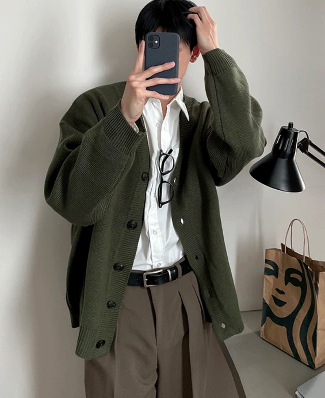 코시하루 플랜 다크컬러 가디건 상품이미지2