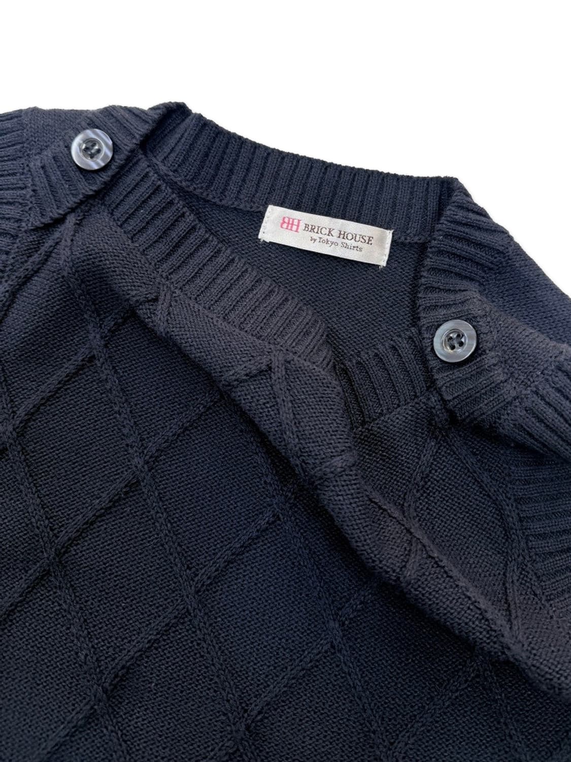 빈티지 BRICK HOUSE 네이비 어깨 단추 베스트 상품이미지3