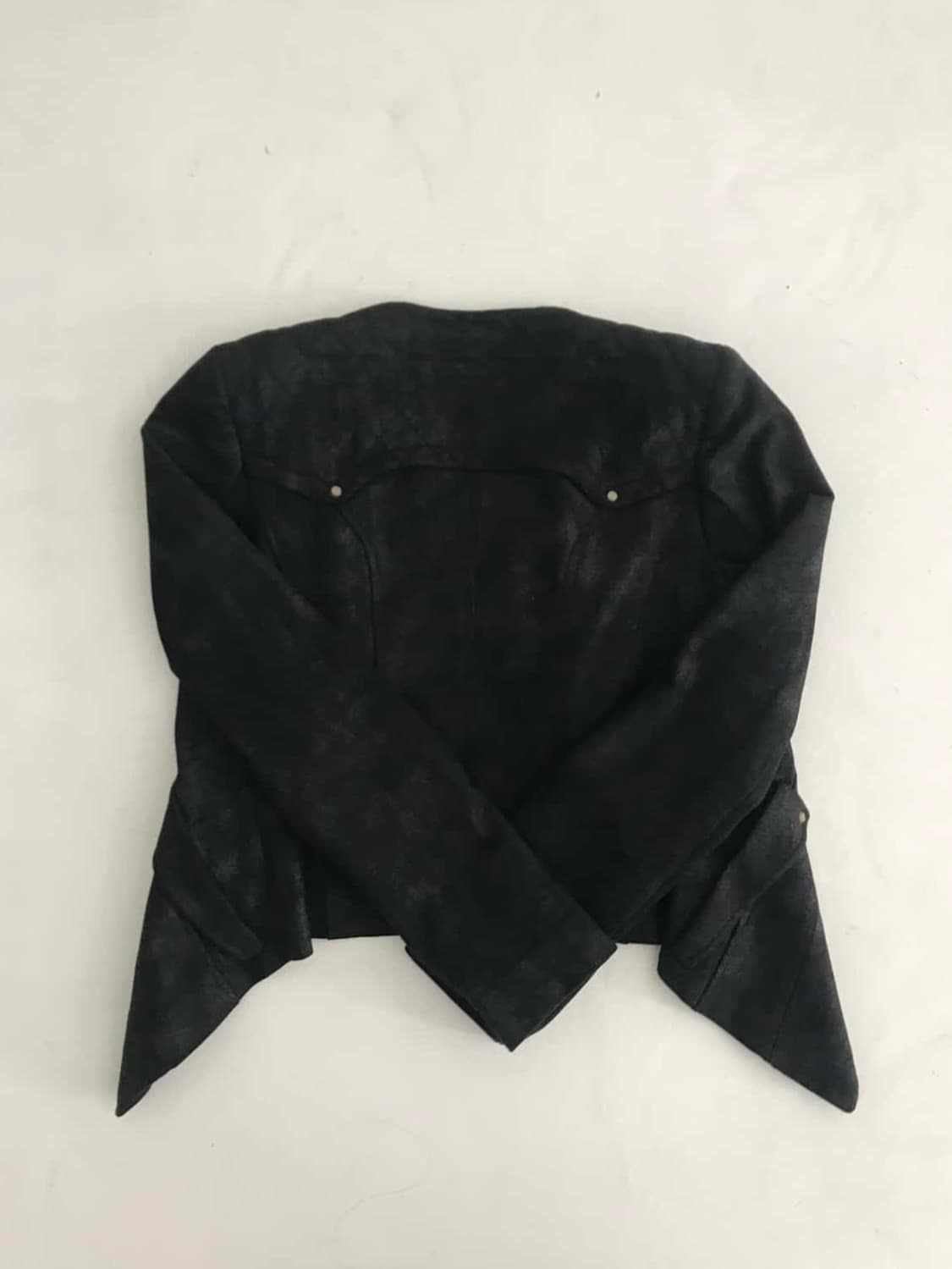 빈티지 슬림핏 블랙 스웨이드 레더 자켓 상품이미지5