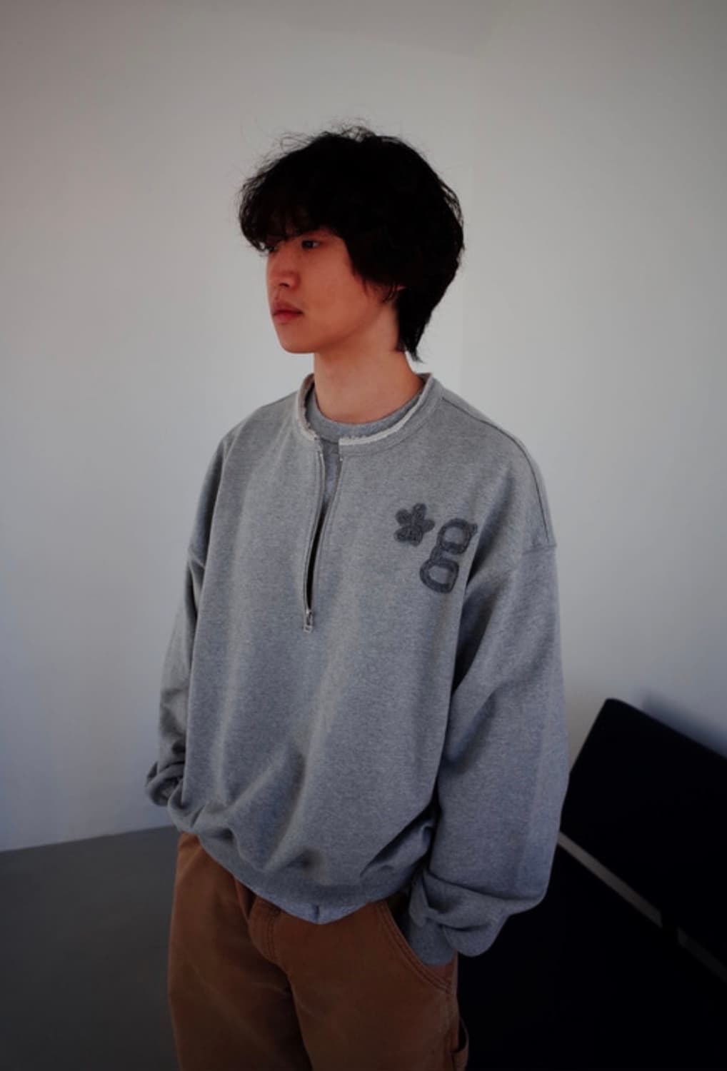 글런든 컷오프 반집업 스웻셔츠 맨투맨 상품이미지1