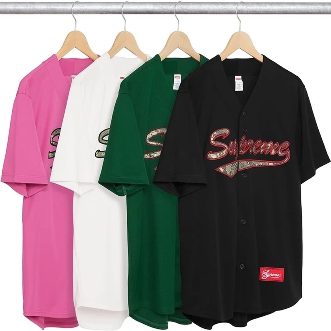 슈프림 17fw 스네이크 로고 베이스볼 져지 라지 상품이미지7