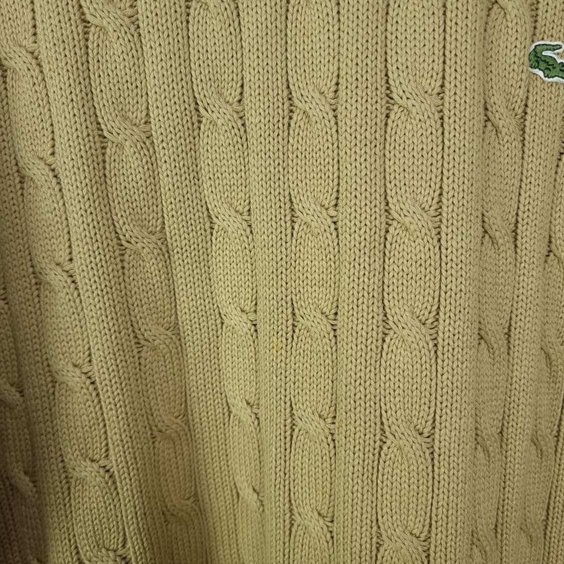 [라코스테] 로고 패치 케이블 꽈배기 니트 베이지 M18555 상품이미지9