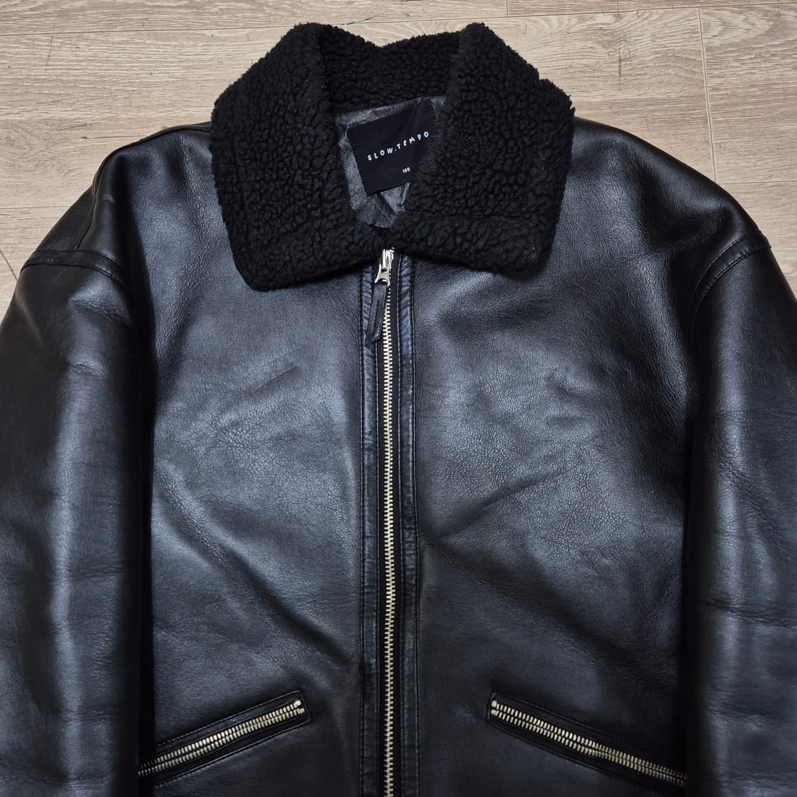 SLOW.TEMPO 슬로우템포 남성 가죽 양털 무스탕 자켓 L(100) 상품이미지2