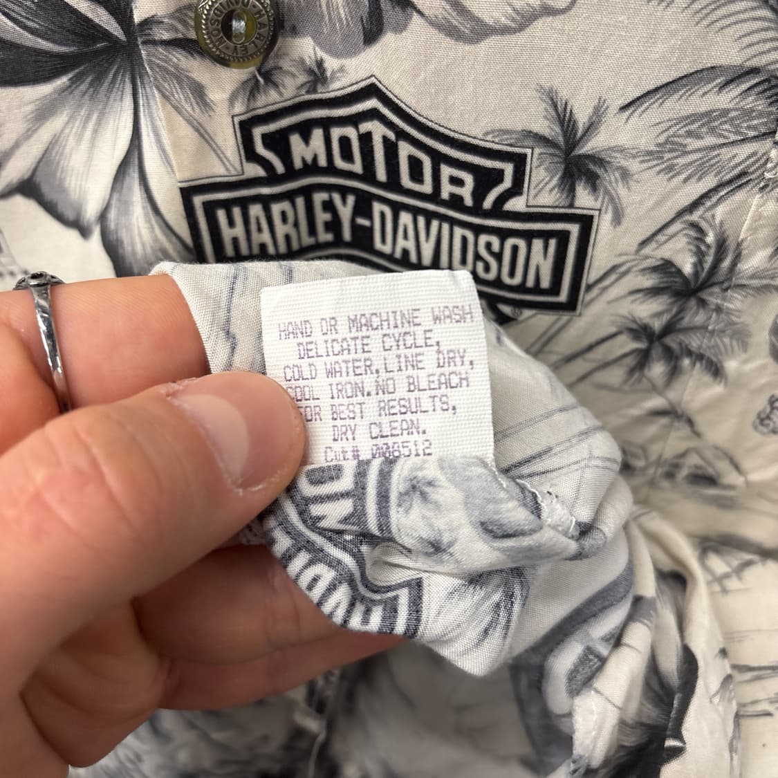 90s 할리데이비슨X토리 리차드 시그니처 패턴 하와이안 셔츠 N1065 상품이미지10