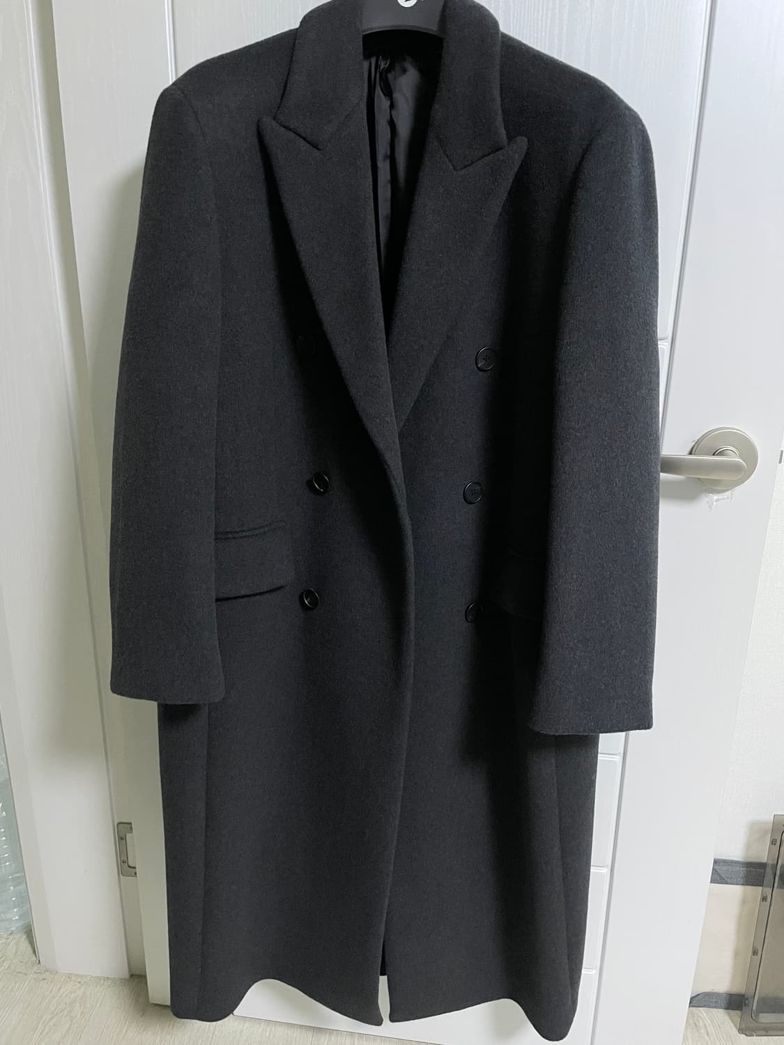 무탠다드 캐시미어 블렌드 대디 더블코트 차콜그레이 L사이즈 무신사 상품이미지1