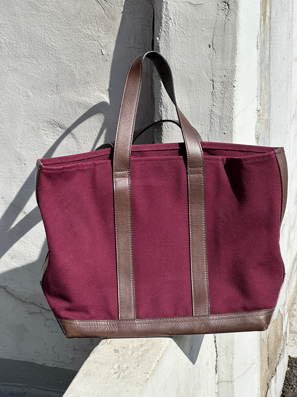 폴로 랄프로렌 빅포니 버건디 캔버스 레더 토트백 클래식 상품이미지7