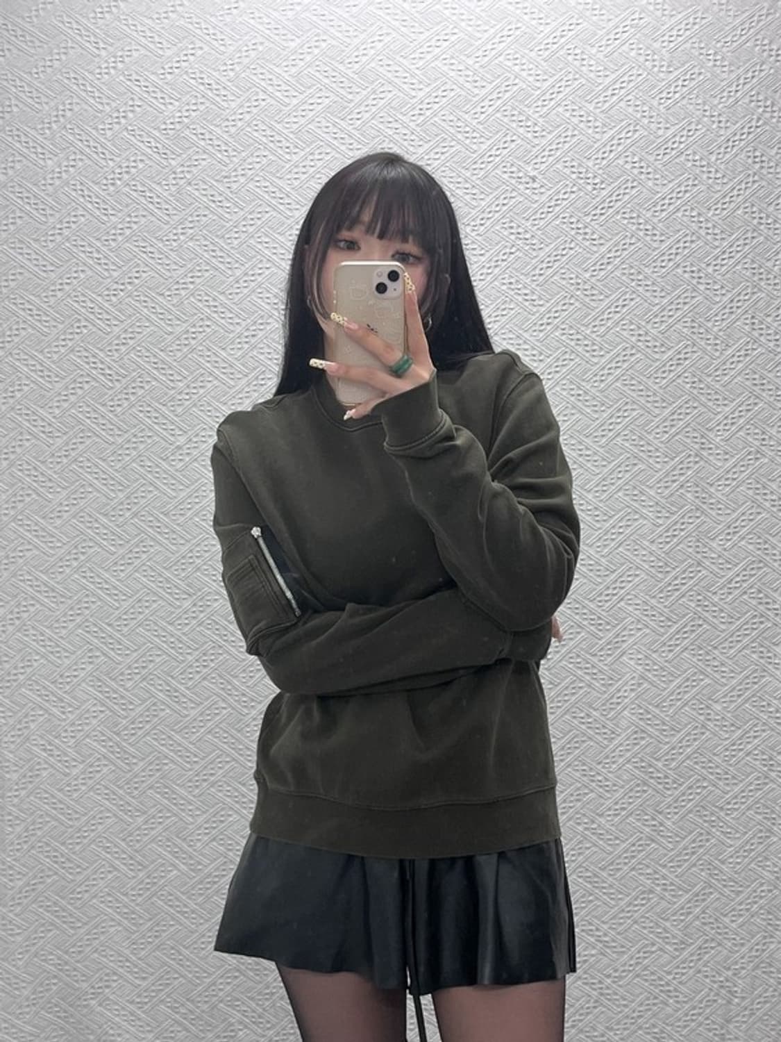 산드로 옴므 MA-1 빈티지 스트릿 말차카키 맨투맨 95 C09691 상품이미지2