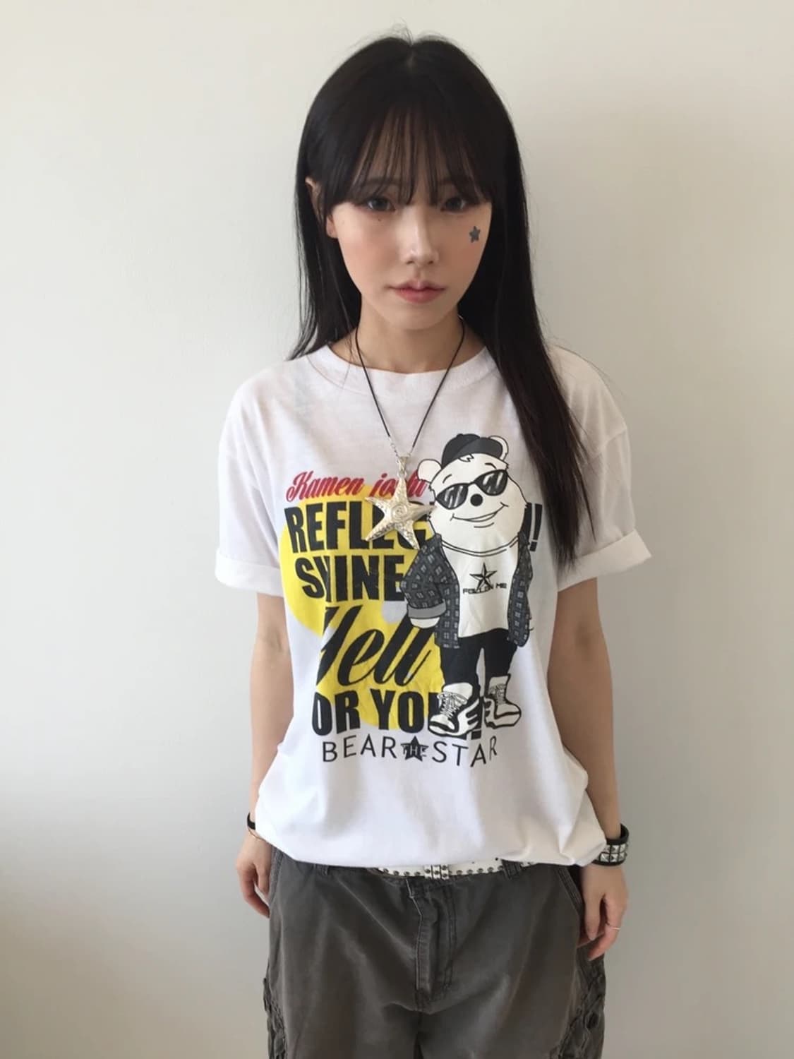 Bear Star Reflecting Tee White 상품이미지2