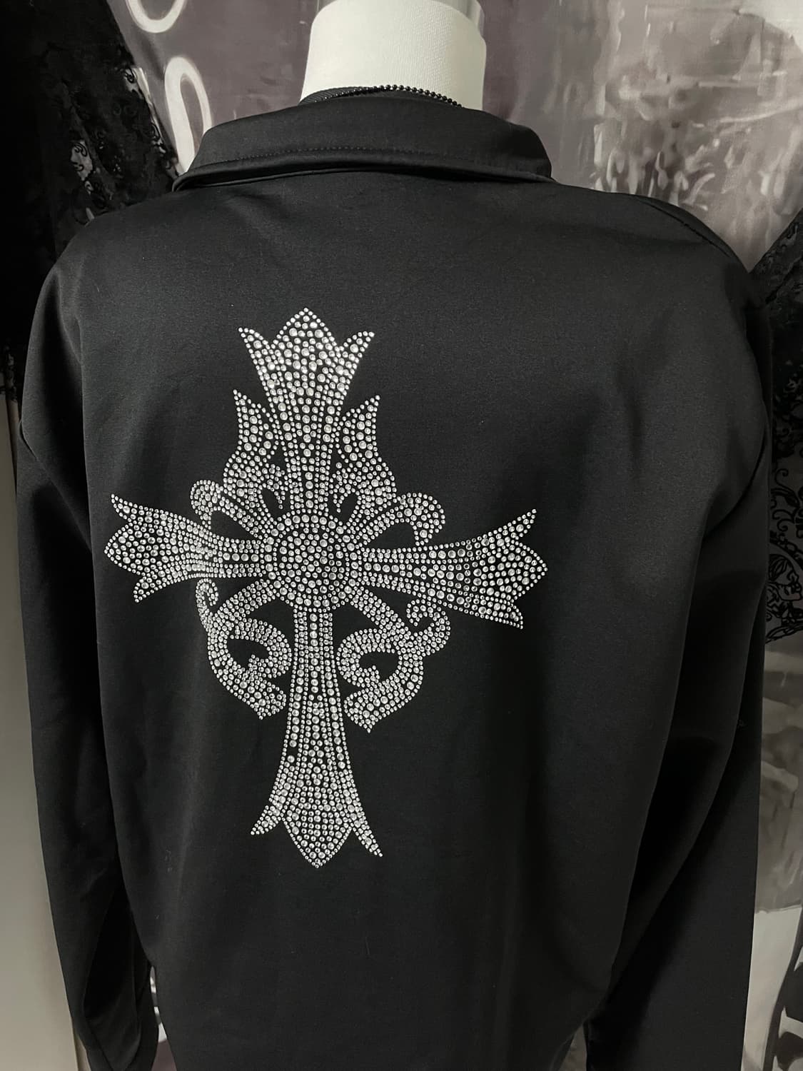 크롬하츠깔 Y2k 빈티지 핫픽스 집업 져지 십자가 크로스고스펑크고스오즈온 상품이미지5