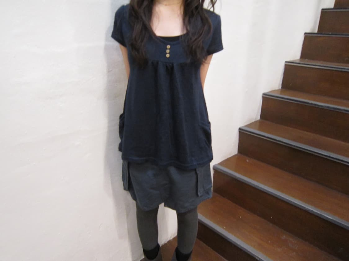 빈티지 라운드넥 니트 네이비 상품이미지8