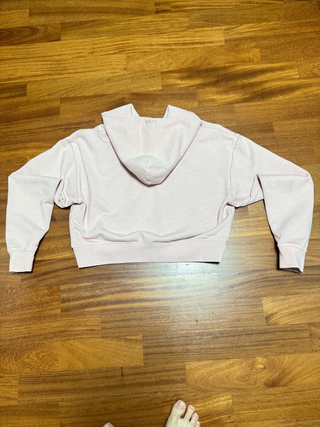 베이프 핑크 크롭 집업후드 M 상품이미지2