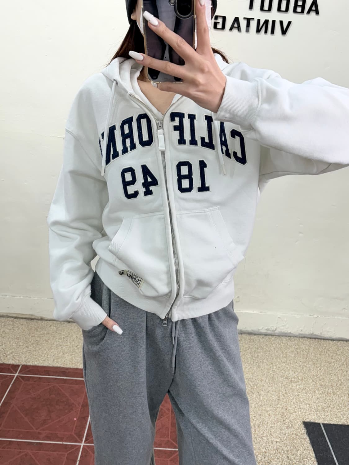 후아유 캘리포니아 후드집업 화이트 상품이미지1