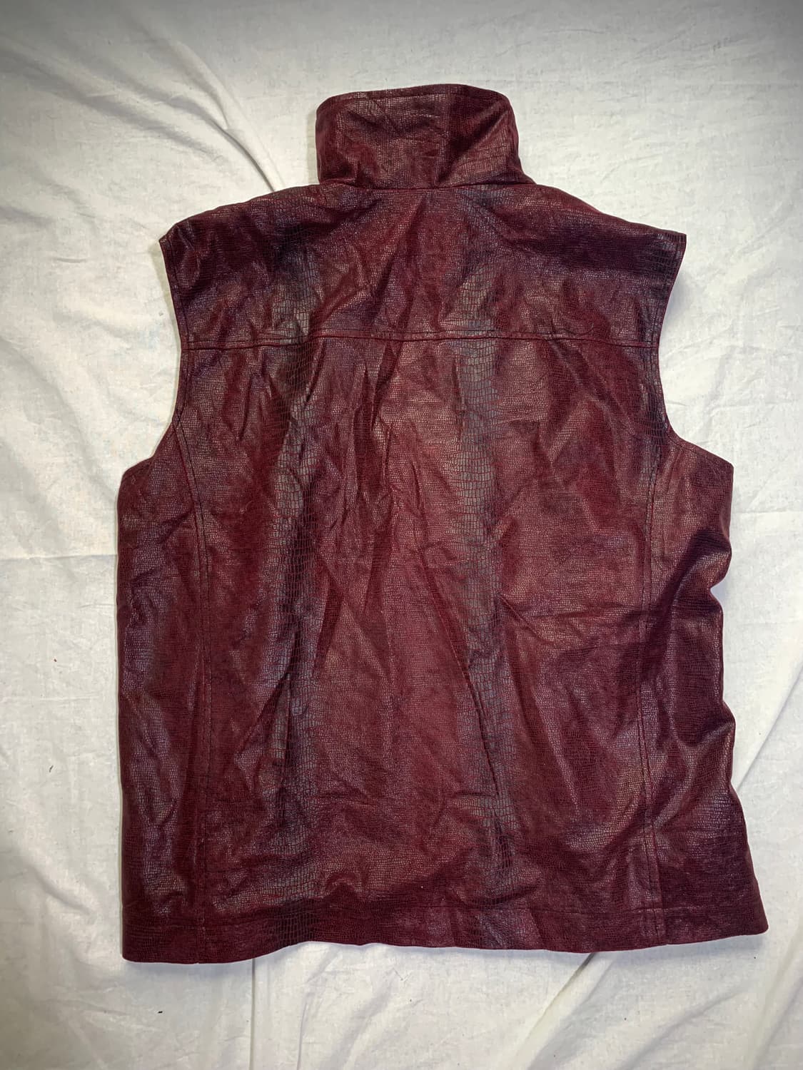 Blood wine red python sleeveless jacket  상품이미지4