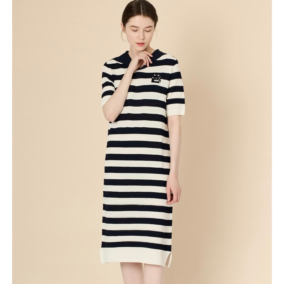 23SS BCBG 세일러카라 스트라이프 니트 원피스 상품이미지2