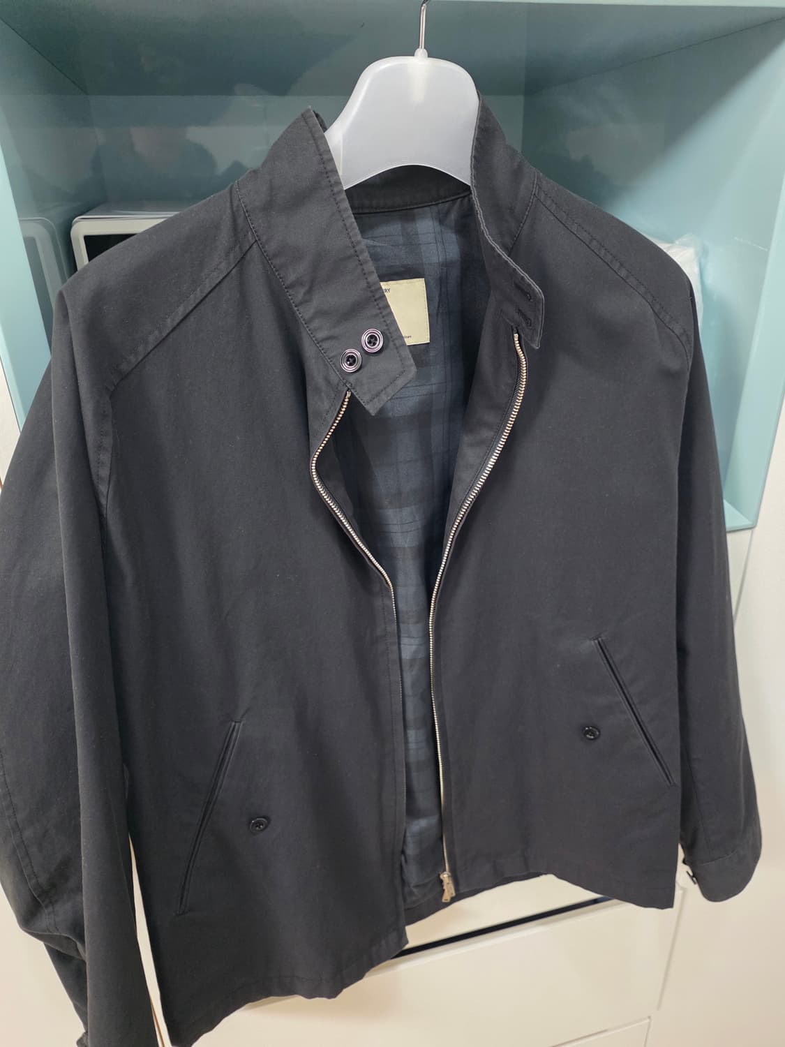 포터리 수피마 코튼 해링턴 자켓 다크네이비 2사이즈 상품이미지2